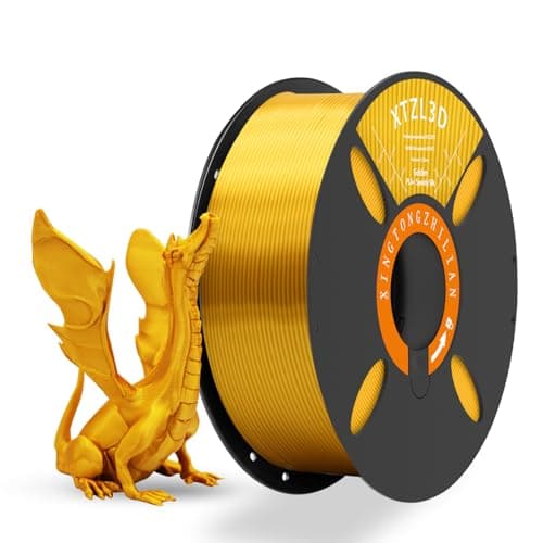Image of PLA 3D Printer Filament 1.75mm,3D Printing Filament Material Dimensional Accuracy +/- 0.02 mm,1kg/Spool (2.2 LBS) for 3D Printers,Golden Silk PLA