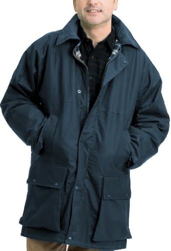 Image of British Quilted Wax Rain Jacket (XXL, Navy)
