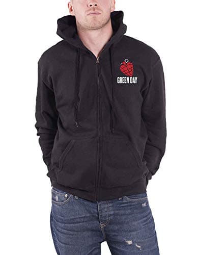 Image of Green Day Hoodie American Idiot Band Logo new Official Mens Black Zipped