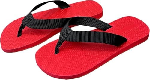 Image of Rubber Thong Sandals for Women Beach Flip Flops Casual Comfortable Non-Slip Beach Soft Bottom Slippers(Red,6)
