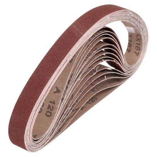 Image of sourcing map 19mm x 305mm Sanding Belts, 24 Pcs 120 Grits Aluminum Oxide Abrasive Belt Sander File Belt for Woodworking, Metal Polishing, Knife Sharpener