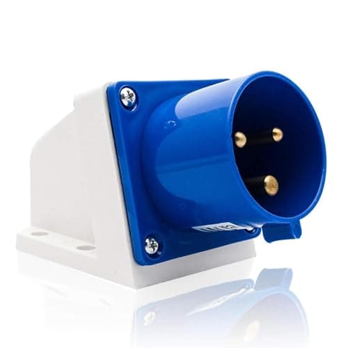 Image of Tarqite 3 Pin Blue Industrial Plug,16A 240V Site Trailing Socket for Camping, Caravan and Outdoor Industrial Use, Waterproof (1Pcs)