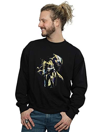 Image of Marvel Men's Avengers Endgame Gold Thanos Sweatshirt Black Large