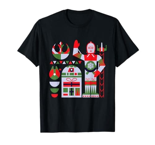 Image of Star Wars R2-D2 and C-3PO Holiday Droids Rebel Christmas T-Shirt