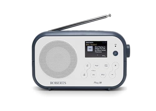 Image of Roberts PLAY30 FM/DAB/DAB+ Digital Portable Radio, Rubber-Protected, Full Colour Screen, White