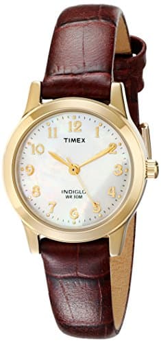 Image of Timex Women's Essex Avenue 25mm Watch, Gold/Burgundy/MOP, Women's Essex Avenue 25mm Watch