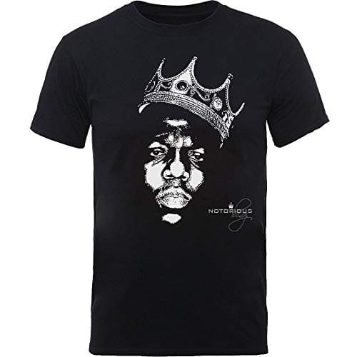 Image of Biggie Smalls Crown Face Official Tee T-Shirt Mens Unisex (Large) Black