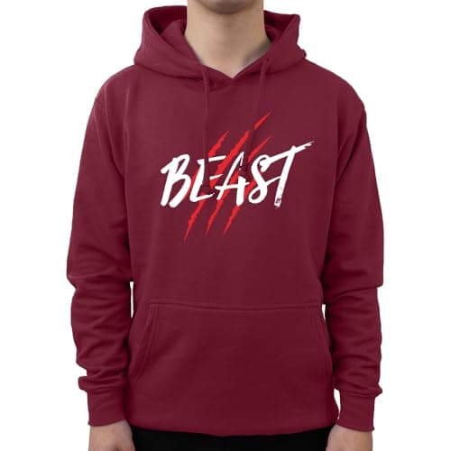 Image of Graphic Impact Beauty and The Beast Matching Set for Him And Her Unisex Hoodie Novelty Design Gift Idea Wife Husband Girlfriend Boyfriend Love Valentines Day Couples Matching Hoodies(Wine,Beast,XXL)