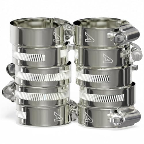 Image of 10 Pack - 18mm > 25mm Worm Drive 304 Stainless Steel Hose Pipe Clamps Clips