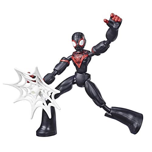 Image of Marvel Spider-Man Bend and Flex Miles Morales Action Figure Toy, 15-cm Flexible Figure, Includes Web Accessory, For Children Aged 6 and Up