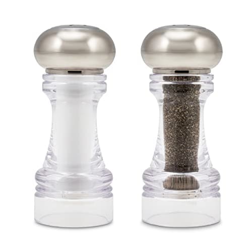 Image of Cole & Mason Carlisle 5.5" Shaker Set - Salt & Pepper Mills - Kitchen & Home Essentials - Refillable Salt & Pepper Sets - Acrylic Spice Mills