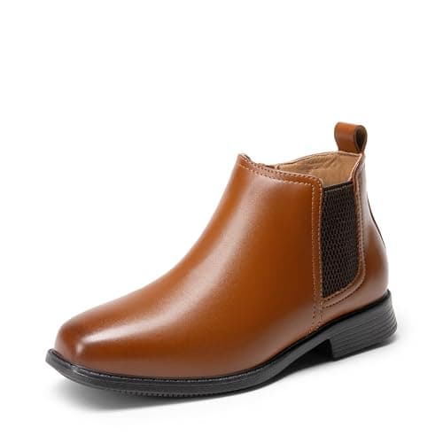 Image of DREAM PAIRS Kids Waterproof Boots Side Zipper Classic Chelsea Boys Dress Boots,Size 10 Little Kid,Camel,SDBB2401K