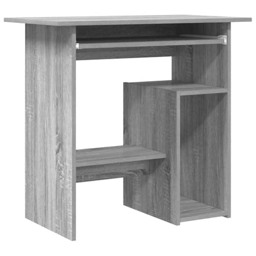 Image of vidaXL Desk Grey Sonoma Engineered Wood Office Computer Study Writing