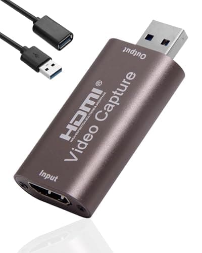 Image of Video Capture Card 4K HDMI to USB 3.0 Video Capture Device 1080p 60fps Live Streaming 1080p/4K Record Grabber with USB Male to Female 1m Cable Compatible with PS5/XBox/Windows/Mac/Android