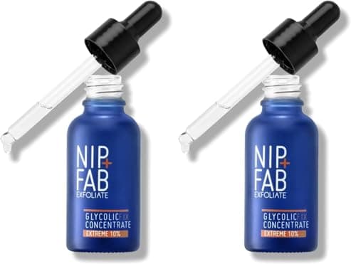 Image of Nip + Fab Glycolic Acid Fix Extreme Booster 10% AHA Liquid Face Drops with Glycolic, Amino Acid, Allantoin for Skin Brightening Toning Exfoliation, 30ml (Pack of 2)