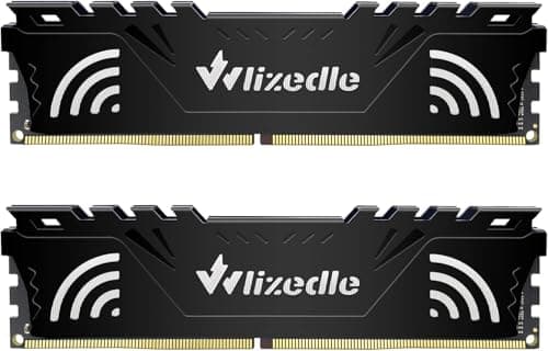 Image of Wlizedle DDR4 32GB Kit (2x16GB) 2666MHz RAM CL19 UDIMM Memory Module PC4-21300 288-Pin 1.2V for Desktop Computer, Black