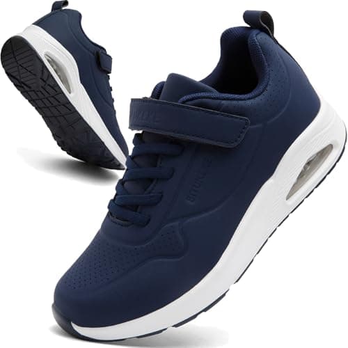 Image of situkeke Boys Trainers Kids Sneakers Cushioned Walking Running Shoes Girls Sports Lightweight Comfortable Fashion Trainers School Shoes,Bluewhite,EU34