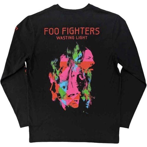 Image of Foo Fighters T Shirt Wasting Light Band Logo Official Unisex Black Long Sleeve XXL
