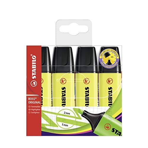 Image of Highlighter - STABILO BOSS ORIGINAL - 5 x Pack of 4 - Yellow