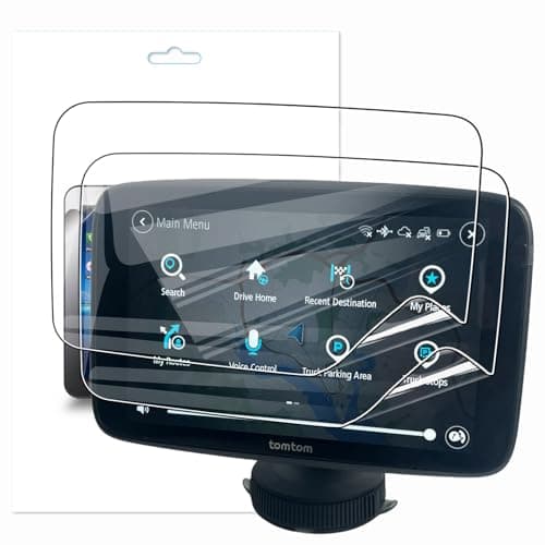 Image of KZIOACSH 2 Pack Screen Protector for TomTom Truck Sat Nav GO Expert Plus/TomTom GO Expert Plus 7 Inch, Ultra Slim HD Clarity Touch Sensitive Scratch-Resistant Shatterproof Bubble Free PET Screen Guard