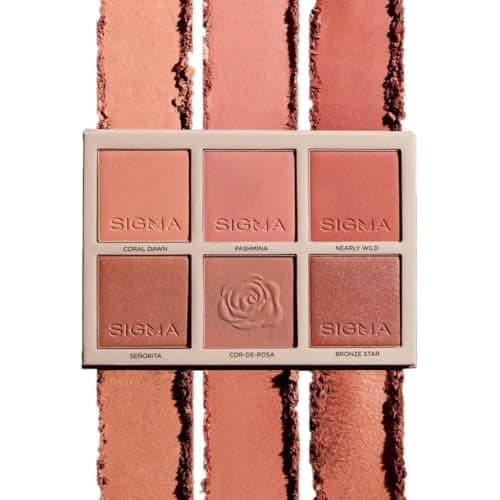 Image of Sigma Beauty Cor-de-Rosa Blush Palette - Flushed Neutral Matte Blush Palette - Long Lasting Blush Pressed Powder - Gluten Free, Cruelty Free, Vegan Makeup Palette - Cor-de-Rosa