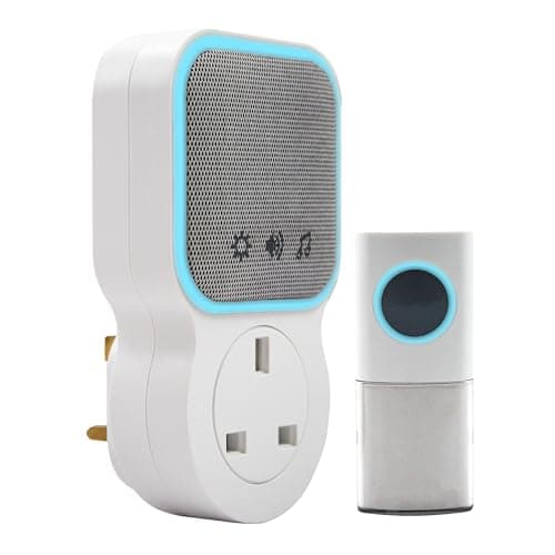 Image of Uni-Com Wireless Plug-Through Door Chime, 150m Operating Range, 30 Different Chimes, LED Chime Alert, 3 Operating Modes, Easy Install