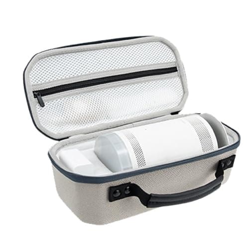 Image of WheatThrive Hard Case for Samsung Freestyle, Projector Travel Bag, EVA Protective Shell, Compact Storage for Cables, Grey Carry Pouch for 1st 2nd Gen