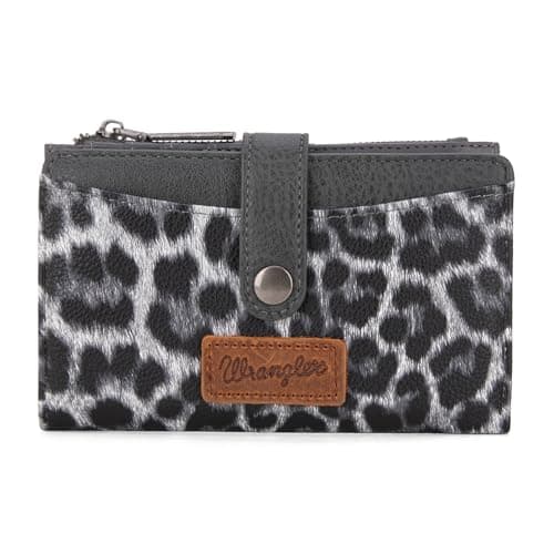Image of Wrangler Wallets for Women Slim Bifold Credit Card Holder, Light Grey, Fashion