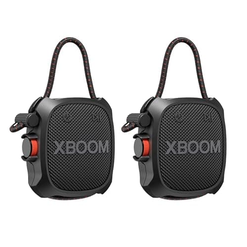 Image of LG XBOOM Go XG2 Mini Portable Bluetooth Speaker - Twin pack, Water-Resistant, Portable Outdoor, Up to 10 hours Battery Life, 5W, with Wireless Music Streaming