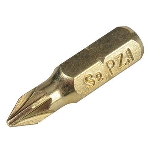 Image of ForgeMaster Pozi Screwdriver Bits | PZ1 x 25mm | Brass Plated | Pack 10