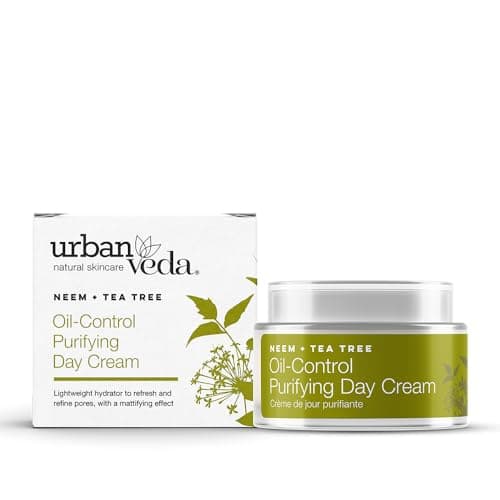 Image of Urban Veda Oil Control Purifying Day Cream | For Oily & Congested Skin | For Pimple prone & Acne | Active Neem, Tea Tree, Witch Hazel & Vitamin C | Face Care| Moisturiser Face Women | 50 ML