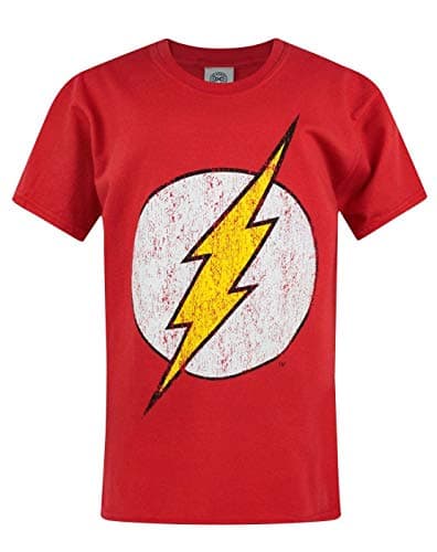 Image of Flash Distressed Logo Boy's T-Shirt, Red, 7-8 Years