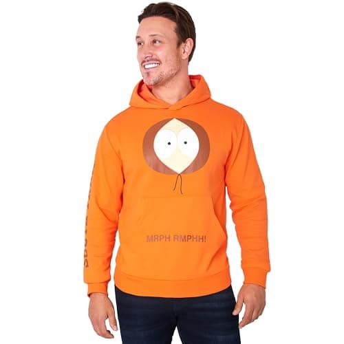 Image of South Park Mens Hoodie, Comfy Stylish Hooded Sweatshirt - Funny Gifts for Him (Orange, M)
