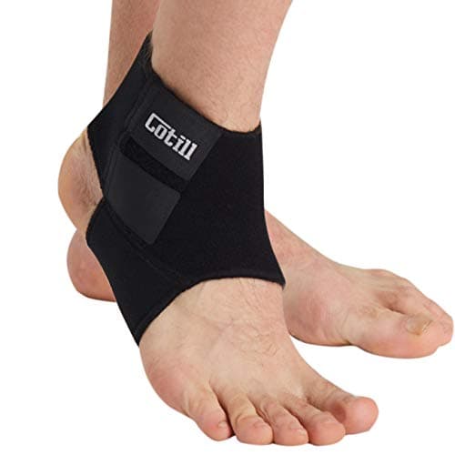 Image of Cotill Ankle Support Brace - Adjustable Ankle Compression Wrap Strap for Ligament Damage & Sprained Ankle, Plantar Fasciitis, Achilles tendonitis, Three Sizes for Men Women (M)