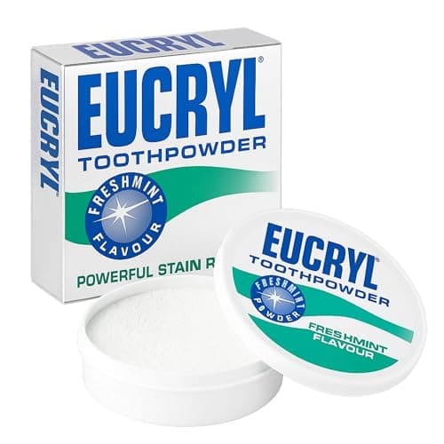 Image of Eucryl Freshmint Toothpowder, Tooth Whitening Powder, Powerful Stain Remover, For Tobacco, Tea, Coffee & Wine Stains, Unique Polishing Action, 1 x 50g