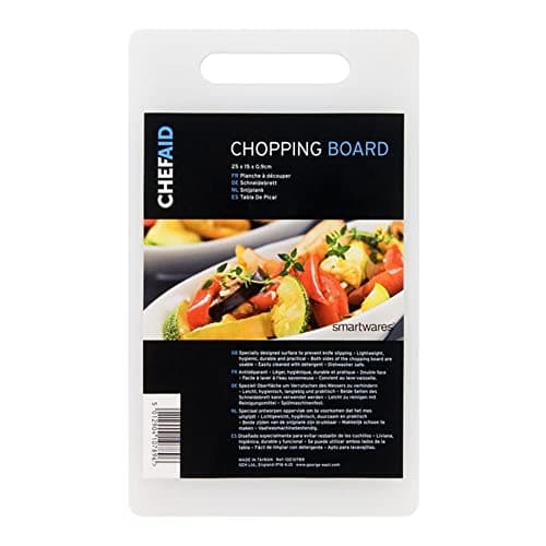 Image of Chef Aid Poly Chopping Board, White, 15.5 x 25.5 x 0.9 cm
