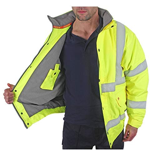 Image of BOMBER JACKET FLEECE LINED SAT YELLOW SML