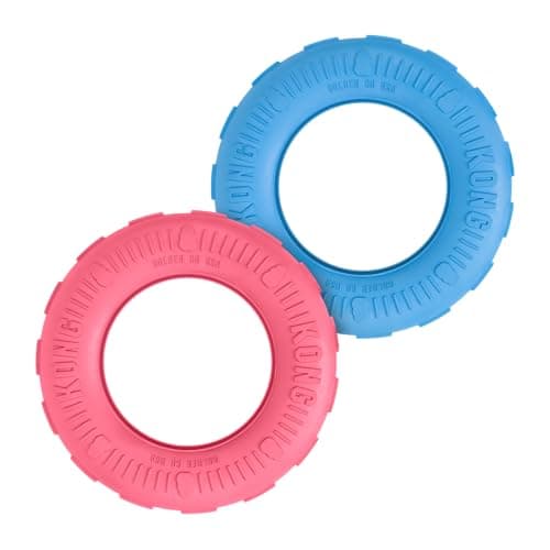 Image of KONG Puppy Tires - Natural Rubber Chew Toy for Teething - Stuffable Dog Toy for Treats & Snacks - For Small Puppies