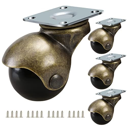 Image of JGJC 2-inch Ball Caster Wheel, Perfect Replacement Wheels for Small Furniture, Non-Marking Swivel Caster Set of 4, Screws Included