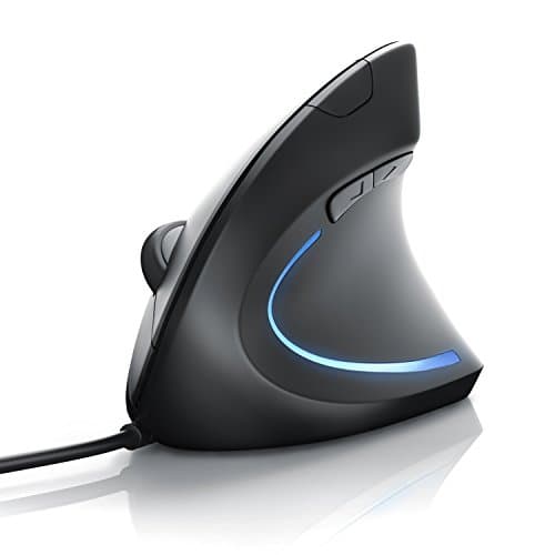 Image of CSL - Vertical Ergonomic USB Mouse - Wired Optical Mouse TM137U - Mice with Ergonomic design - 5 Buttons - 1600dpi - prevention against mouse arm tennis elbow - For Laptop Desktop PC Computer Macbook