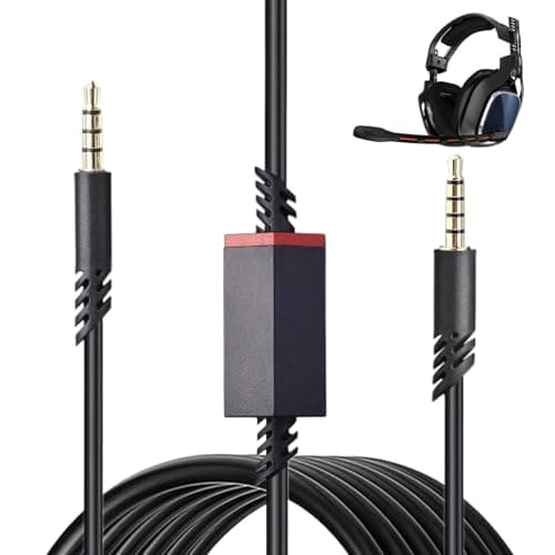 Image of SMCEHEYA Replacement Audio Cable for A40 astro Inline, Audio Extension Cords with Mute Function Compatible for A10 A40 TR MixAmp Gaming Headsets Xbox One Ps-5/4 Controller - Black/2 M