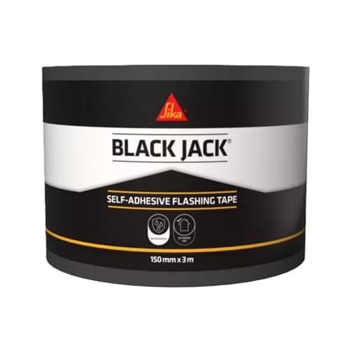 Image of Everbuild Black Jack Strong Self Adhesive Flashing Tape – Natural Lead-Look Finish – 150mm x 3m