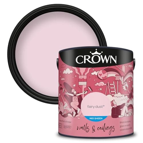 Image of Crown Fairy Dust - Mid Sheen Emulsion Paint - Wipeable, Scuff Resistant - Mid Pink Paint - Kitchen & Bathroom Paint - 2.5L