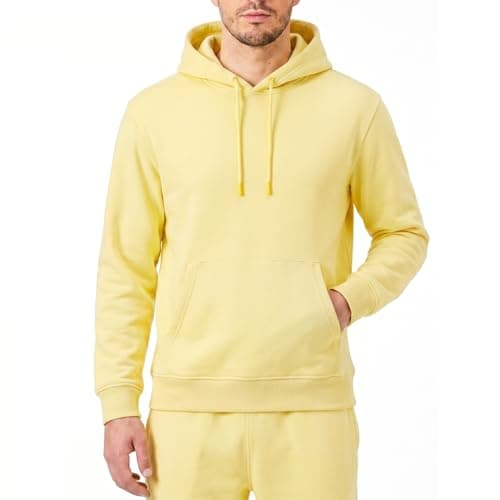 Image of RIPT RCSWT763 Men's Hooded Soft Touch Loungewear Hoodie Sweatshirt Top, Yellow, L