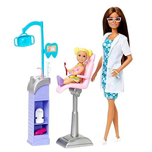 Image of Barbie Careers Dentist Doll and Playset with Accessories, Medical Doctor Set, Barbie Toys, HKT70