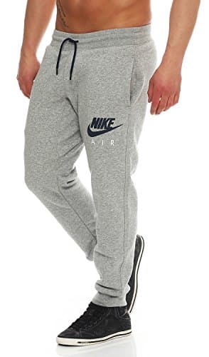 Image of Nike AW77 FLC CUFF PT-air HTG – Men's trousers, Men, W77 Flc Cuff Pt-Air Htg, Grey/Black, medium