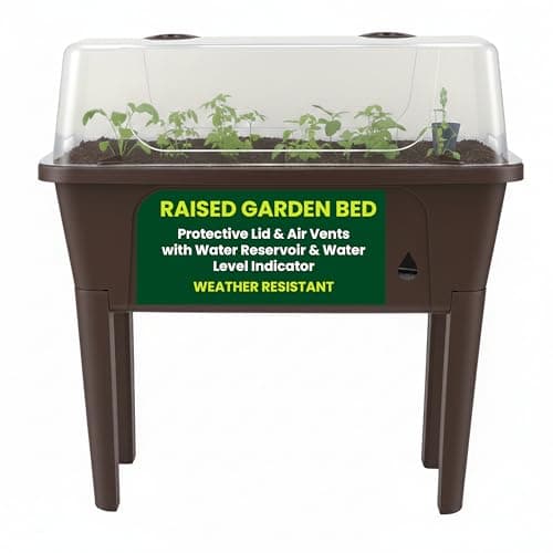 Image of My Garden Raised Bed with Protective Lid - Durable Plastic Raised Garden Bed Planter for Herbs, Vegetables & Flowers, Indoor & Outdoor Gardening - Elevated Design with Drainage and Ventilation