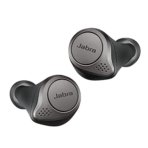 Image of Jabra Elite 75t Earbuds - Active Noise Cancelling Wireless Bluetooth Earbuds with Long Battery Life for In Ear True Wireless Calls and Music - Titanium Black (Renewed)