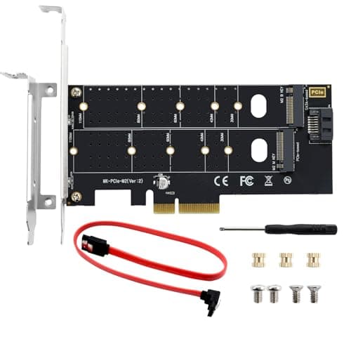 Image of ELUTENG M.2 PCIE Dual Disk Drive Adapter NVME/NGFF Conversion M.2 Expansion Card PCIE NVME SSD Adapter Compatible with B-Key/M-Key/B&M Key 2230 2242 2260 2280 22110 SSD