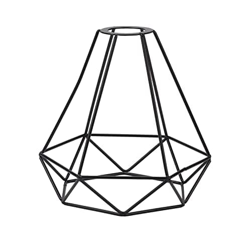 Image of Youyijia Vintage Birdcage Lampshade Retro DIY Black Lampshade Metal Wire Cage Lamp Shade Industrial Geometric Ceiling Pendant Light Shade for Wall Light Kitchen Living Room Hallway Indoor Outside